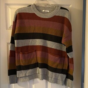 Madewell Multicolor Striped Crew Neck Sweater